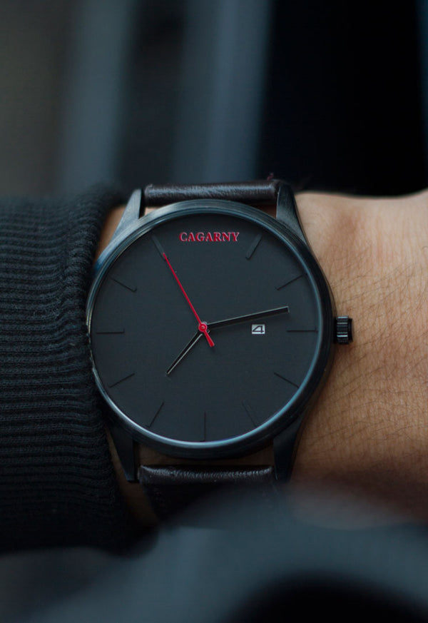 correa piel sintetica reloj cagarny negro cafe online tienda