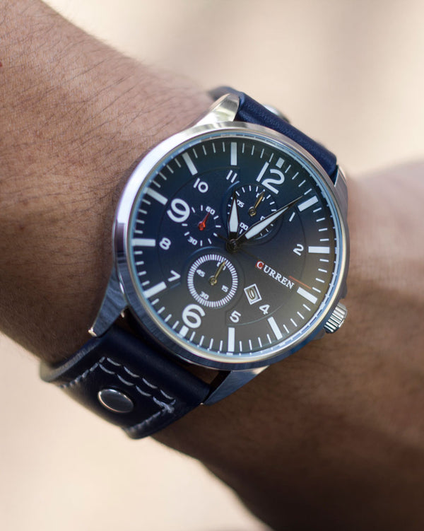 reloj curren azul para caballero 